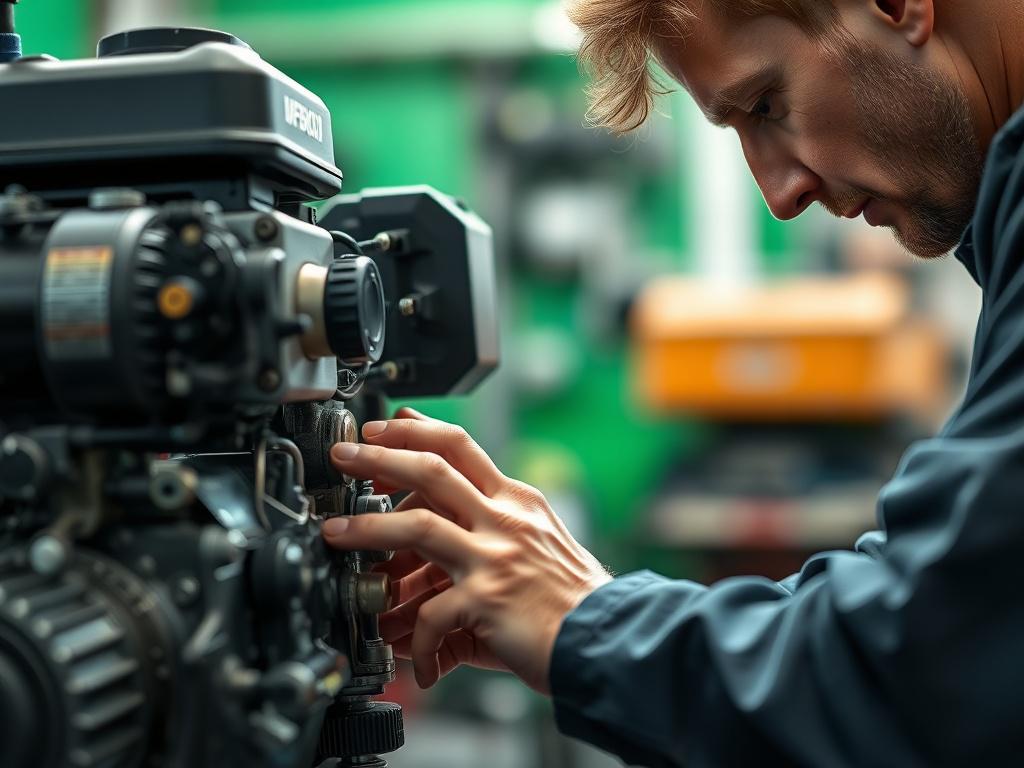 A hyper realistic close up of a skilled technician repairing