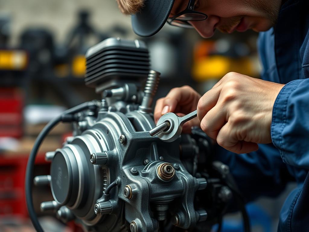 A close up shot of a skilled technician repairing a