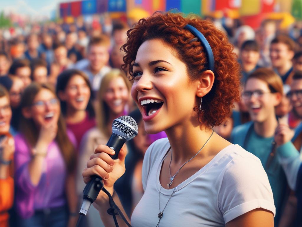 A realistic high resolution of a young person passionately speaking