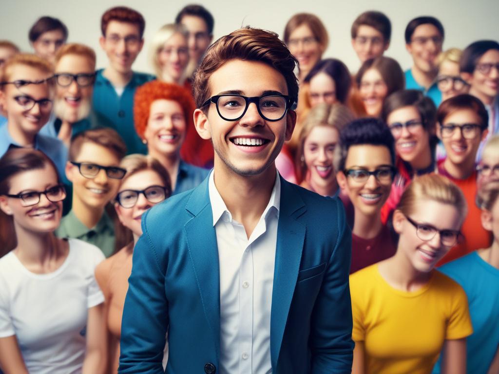 A young leader speaking confidently in front of a group