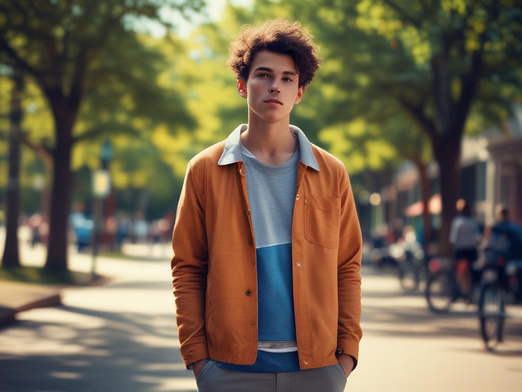 Create a realistic high resolution depicting a young person, around