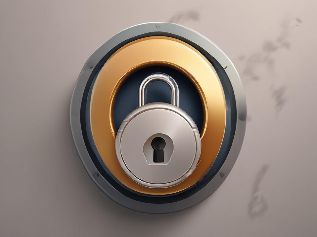 A hyper realistic close up shot of a secure digital
