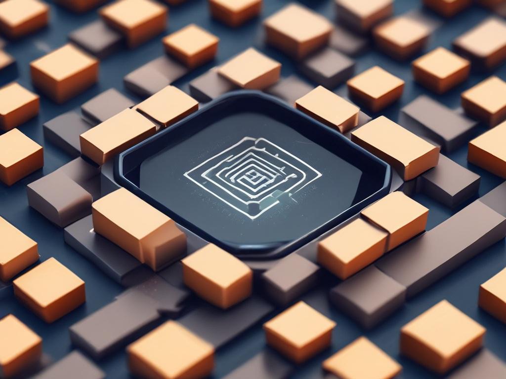 A hyper realistic close up shot of a blockchain interface