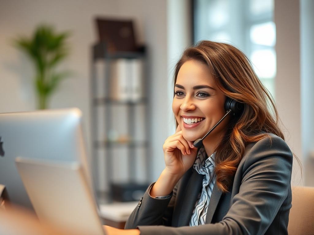 A warm, inviting scene showcasing a small business owner in