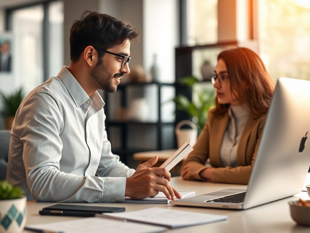 A focused business professional on a video call, taking notes