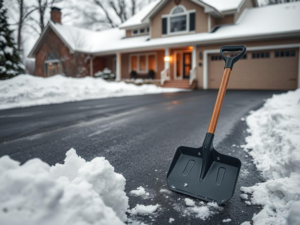 A realistic high resolution of a freshly cleared driveway after