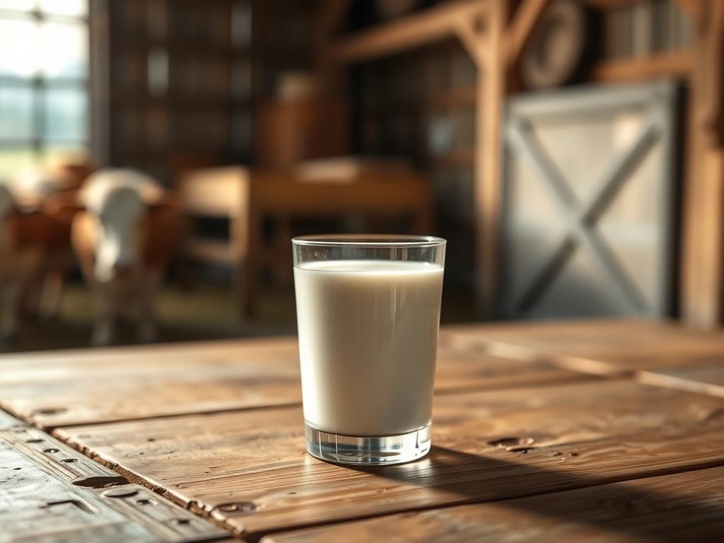 A close up shot of a glass of organic whole