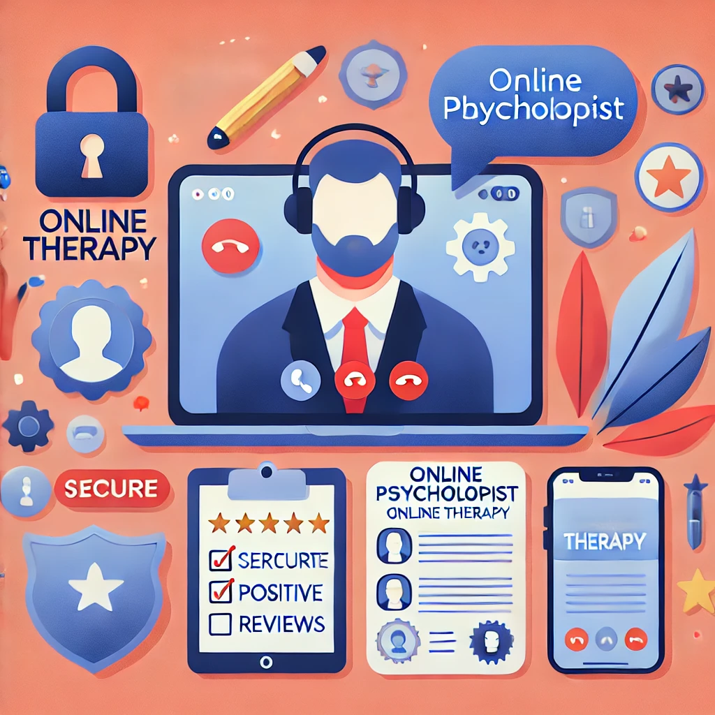 dall·e 2024-09-27 10.15.56 - a facebook illustration for a post about choosing the right psychologist for online therapy. the design should include a calming and supportive color .webp