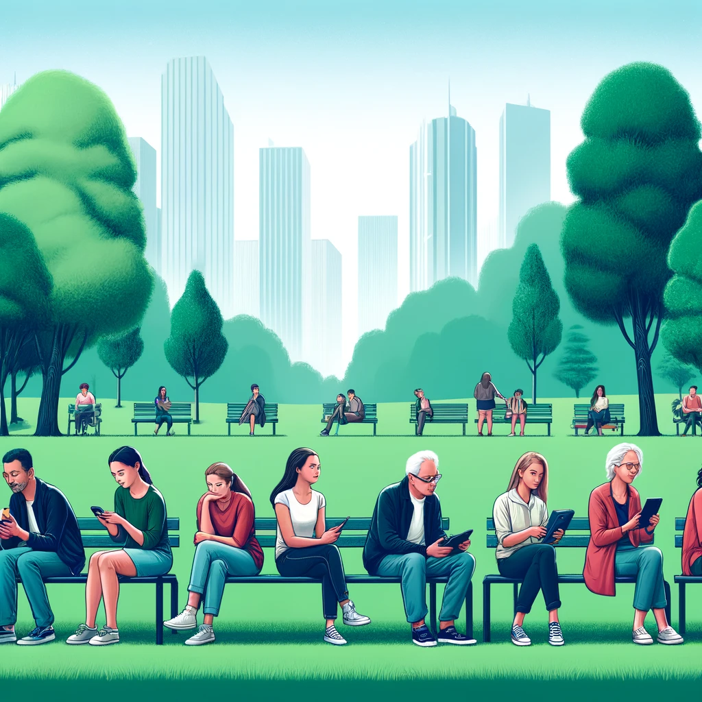 dall·e 2024-05-09 10.14.24 - illustration of a group of diverse adults aged 30s to 50s, in a lush green urban park, each displaying a youthful vibe despite their age. they are eng.webp