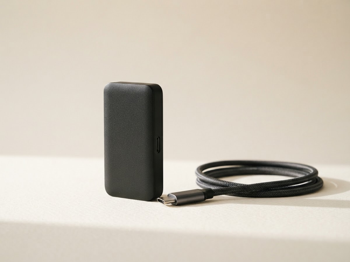 A minimalist hardware wallet device ready for setup