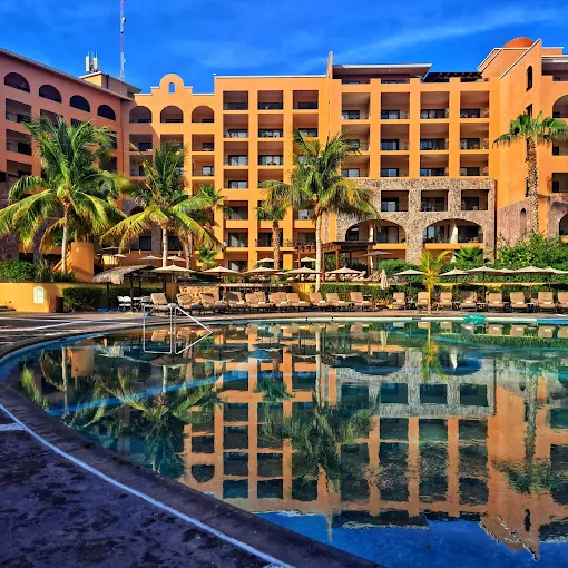 Happy guests at luxury resort