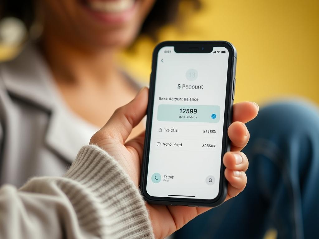 A close up shot of a bank account balance notification
