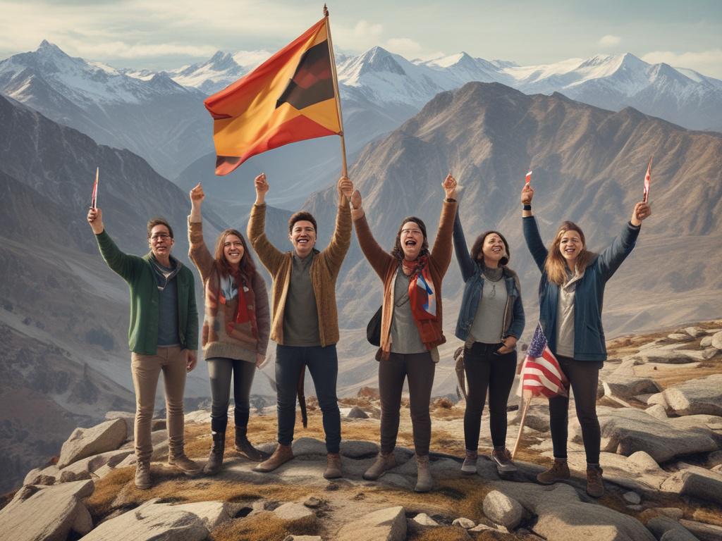 A realistic high resolution of a mountain summit with a