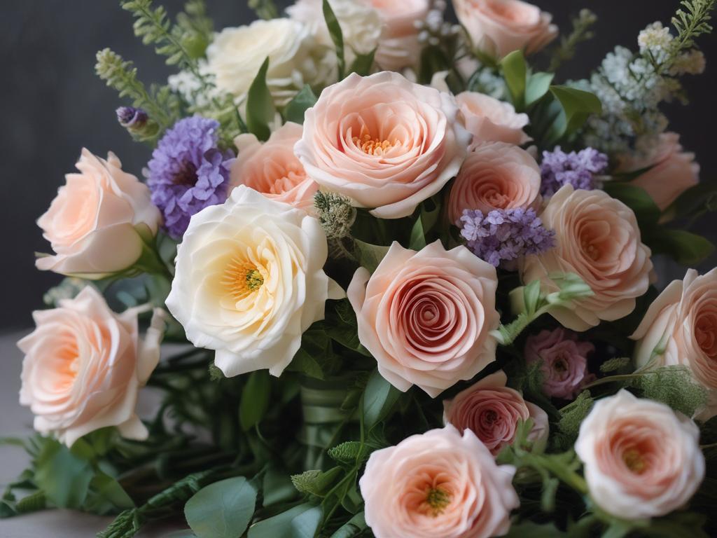 hand-tied bouquets, fresh flowers, floral arrangements, seasonal blooms, elegant design
