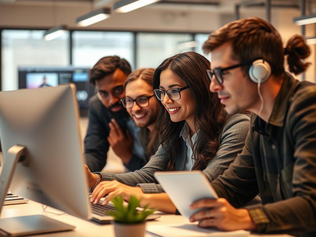 A hyper realistic close up shot of a diverse group