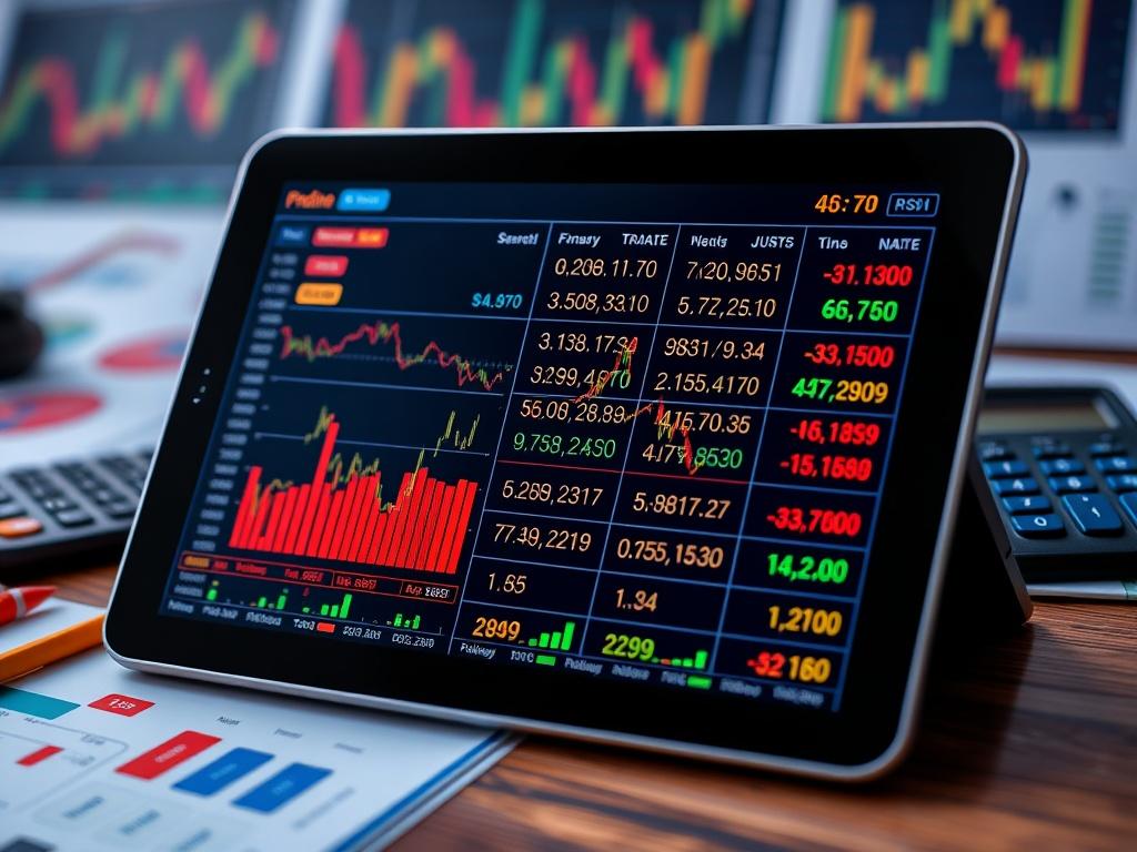 A close up shot of a tablet showing real time