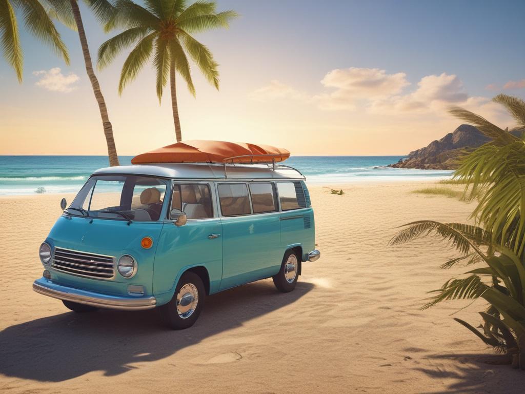 A scenic view of an attractive vacation package display, featuring