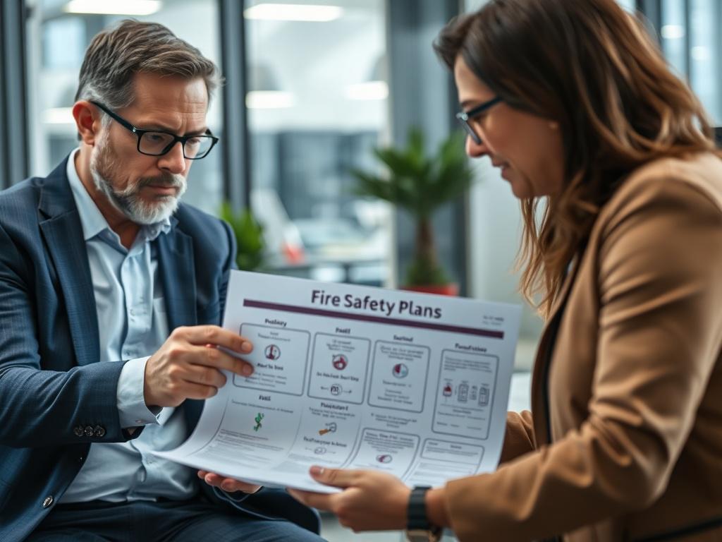 A hyper realistic close up of a consultant discussing fire