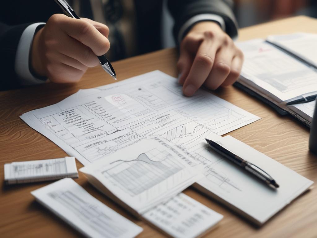 A high resolution close up of a financial portfolio with