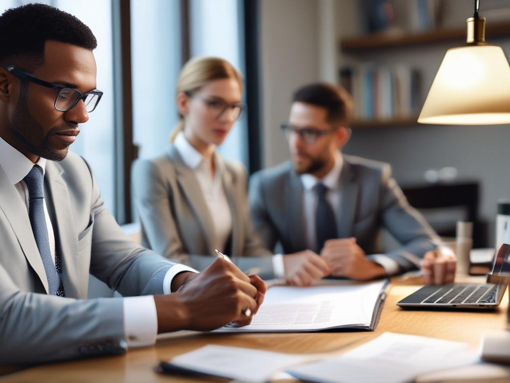 A close up shot of a professional financial advisor sitting