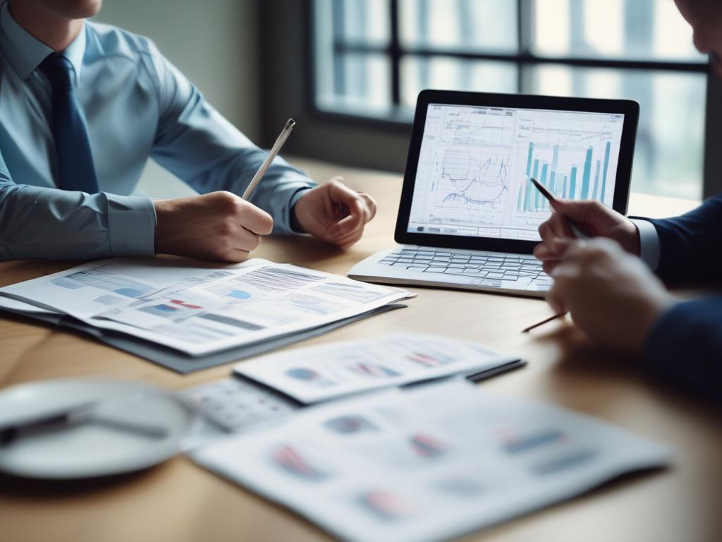A close up of a financial consultant discussing investment options