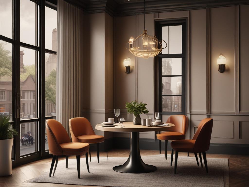 A beautifully set dining table for two in an upscale