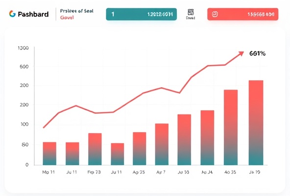 Financial data visualization showing growth metrics