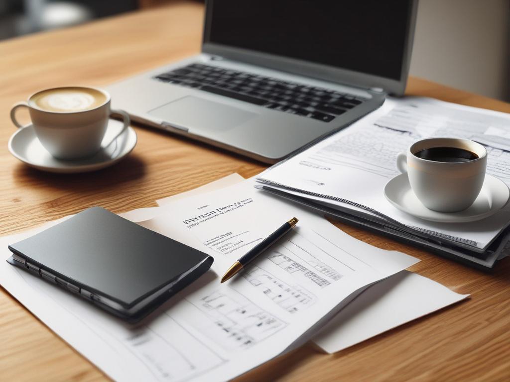 A close up shot of neatly organized financial documents on