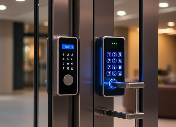 Modern digital keypad entry system installation