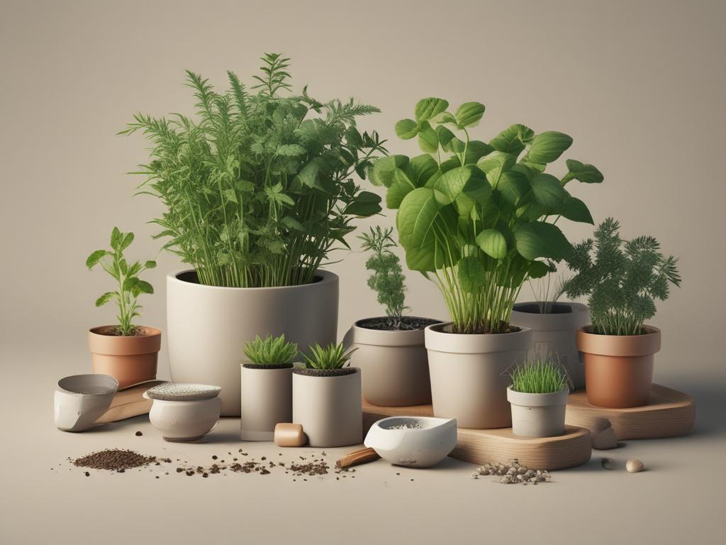 herb growing kit, seeds, biodegradable pots
