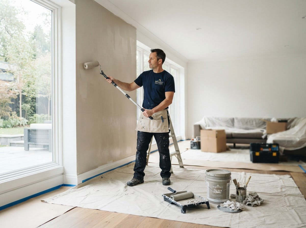 Veteran Painting & Coatings professional painter at work