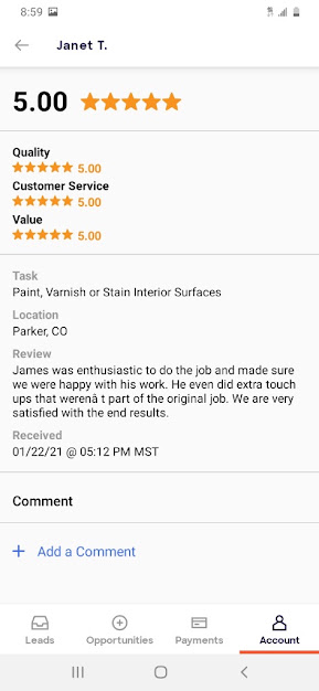 HomeAdvisor verified review