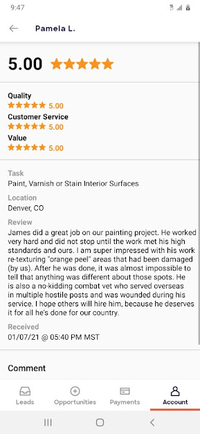 HomeAdvisor verified review