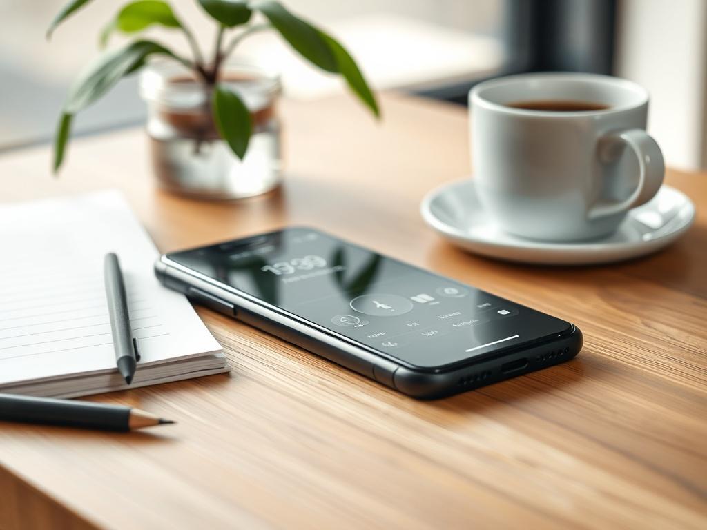 A hyper realistic close up image of a smartphone displaying