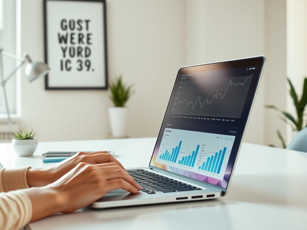 A close up shot of a person analyzing website analytics