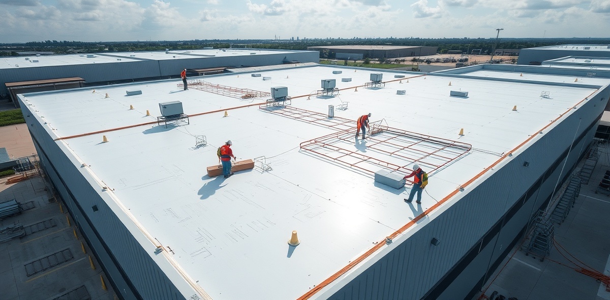 Commercial roof replacement installation