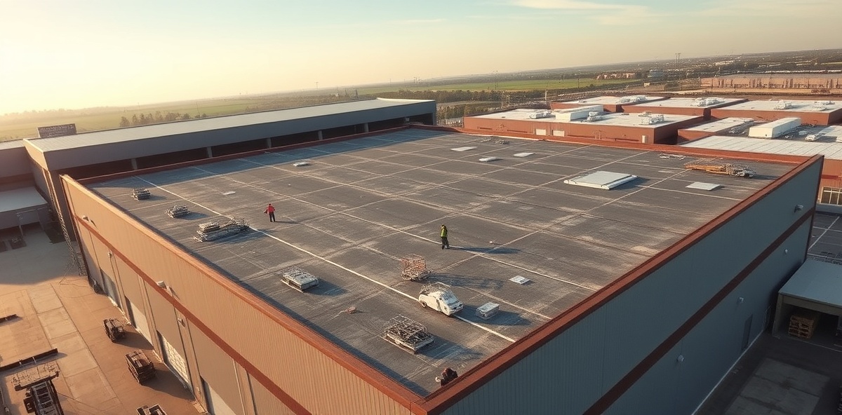 Commercial roof installation project