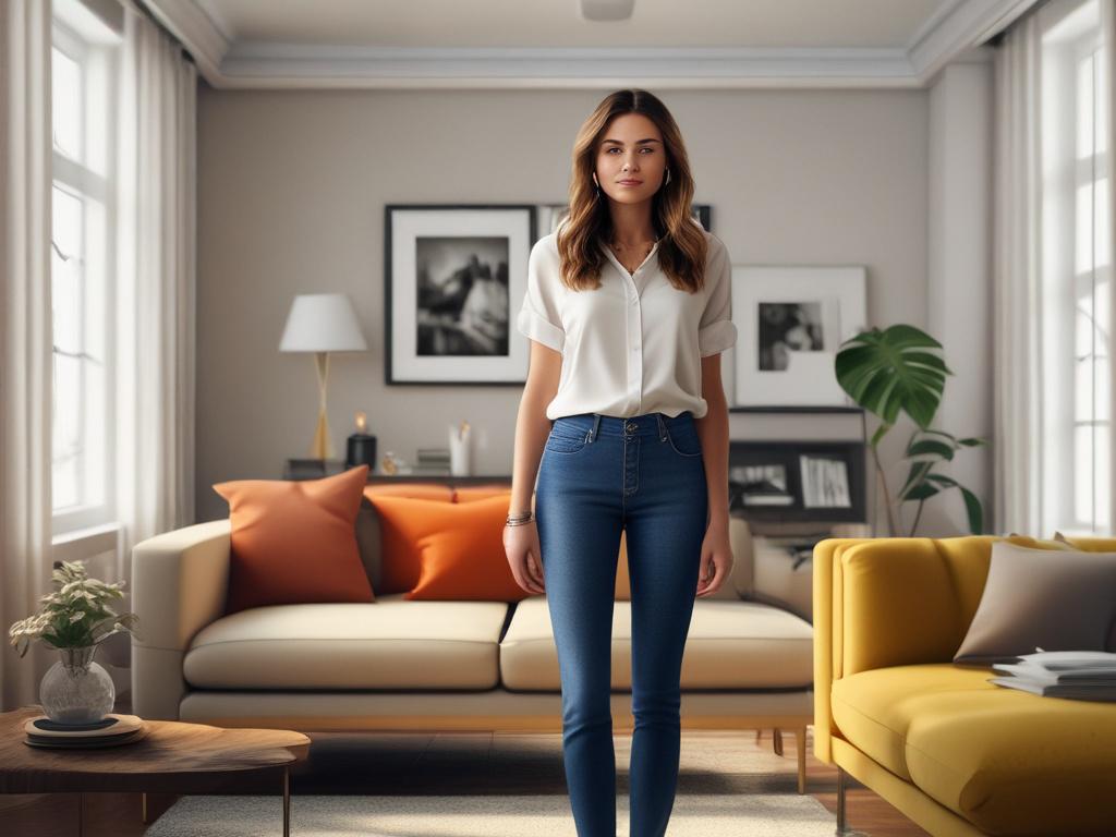 A realistic high resolution of a beautiful, confident woman standing