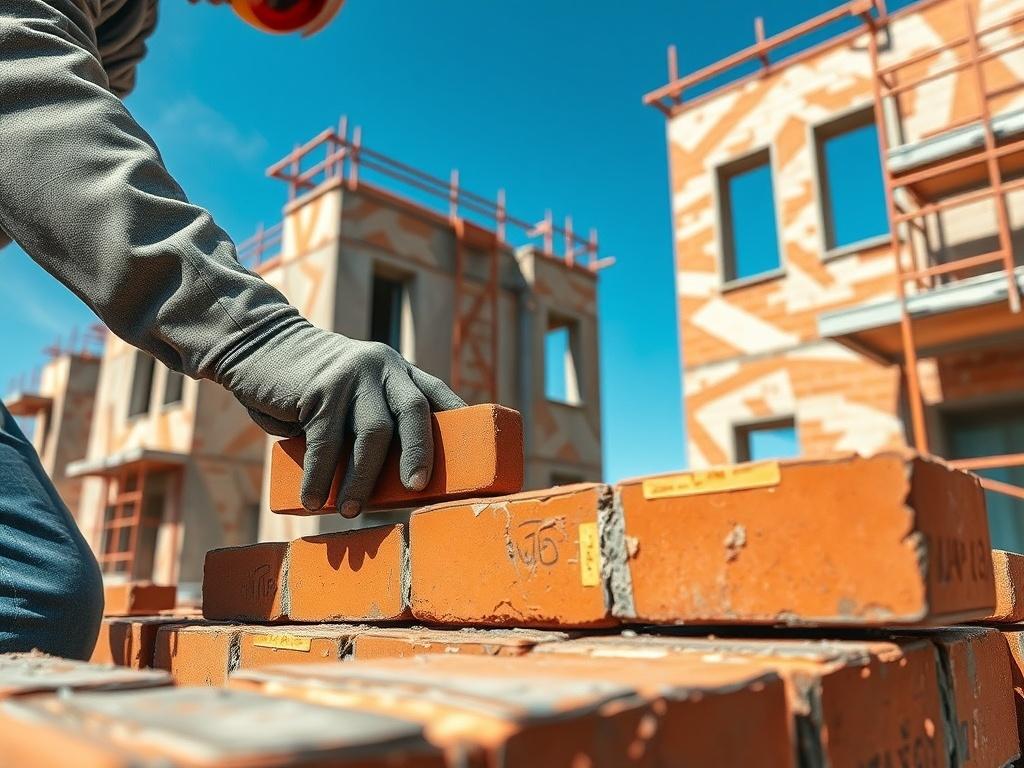 A high resolution of a construction site showcasing a skilled