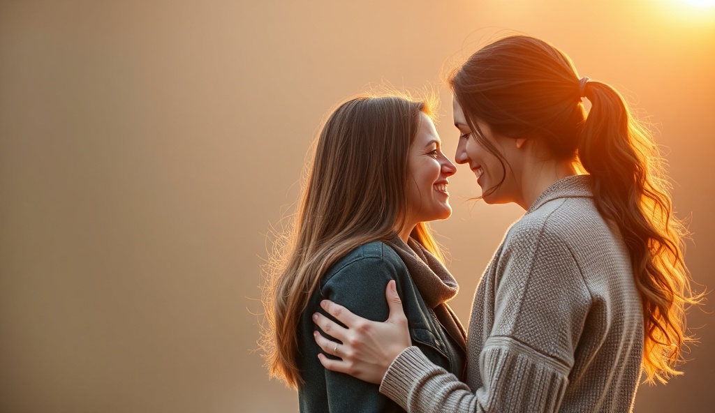 Relationship strengthening imagery showing two people connecting with warmth and understanding