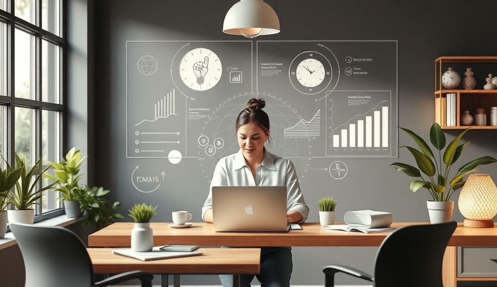 Work-life integration visual showing professional and personal elements harmoniously balanced