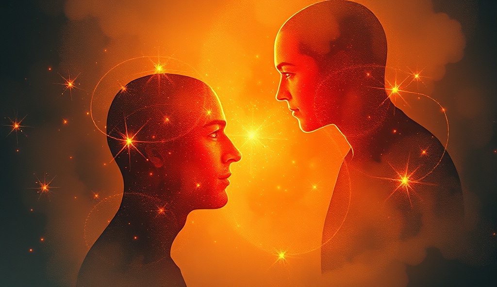 Self-critical inner critic concept showing compassionate internal voice emerging