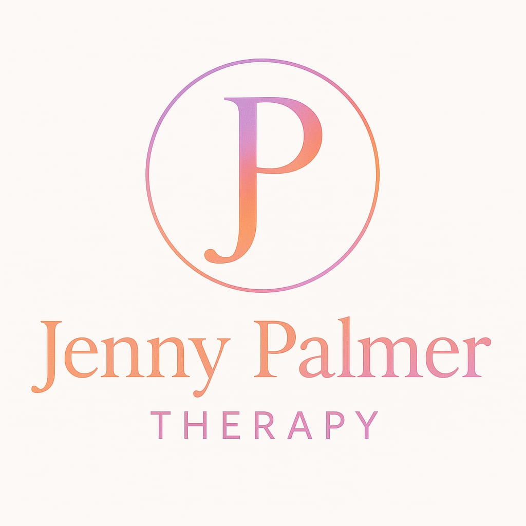 Jenny Palmer Therapy logo with purple and coral gradient