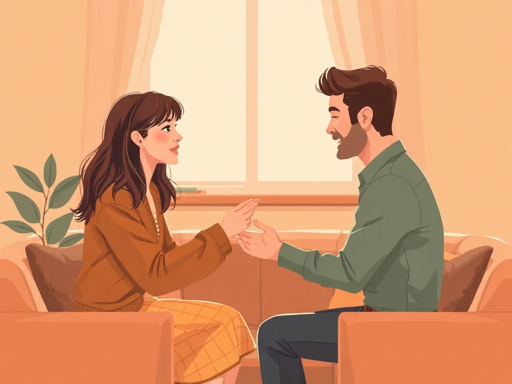 Couples therapy session demonstrating active listening and communication skills for relationship improvement