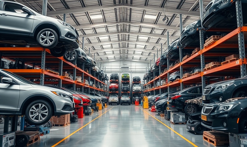 Modern car dismantling facility