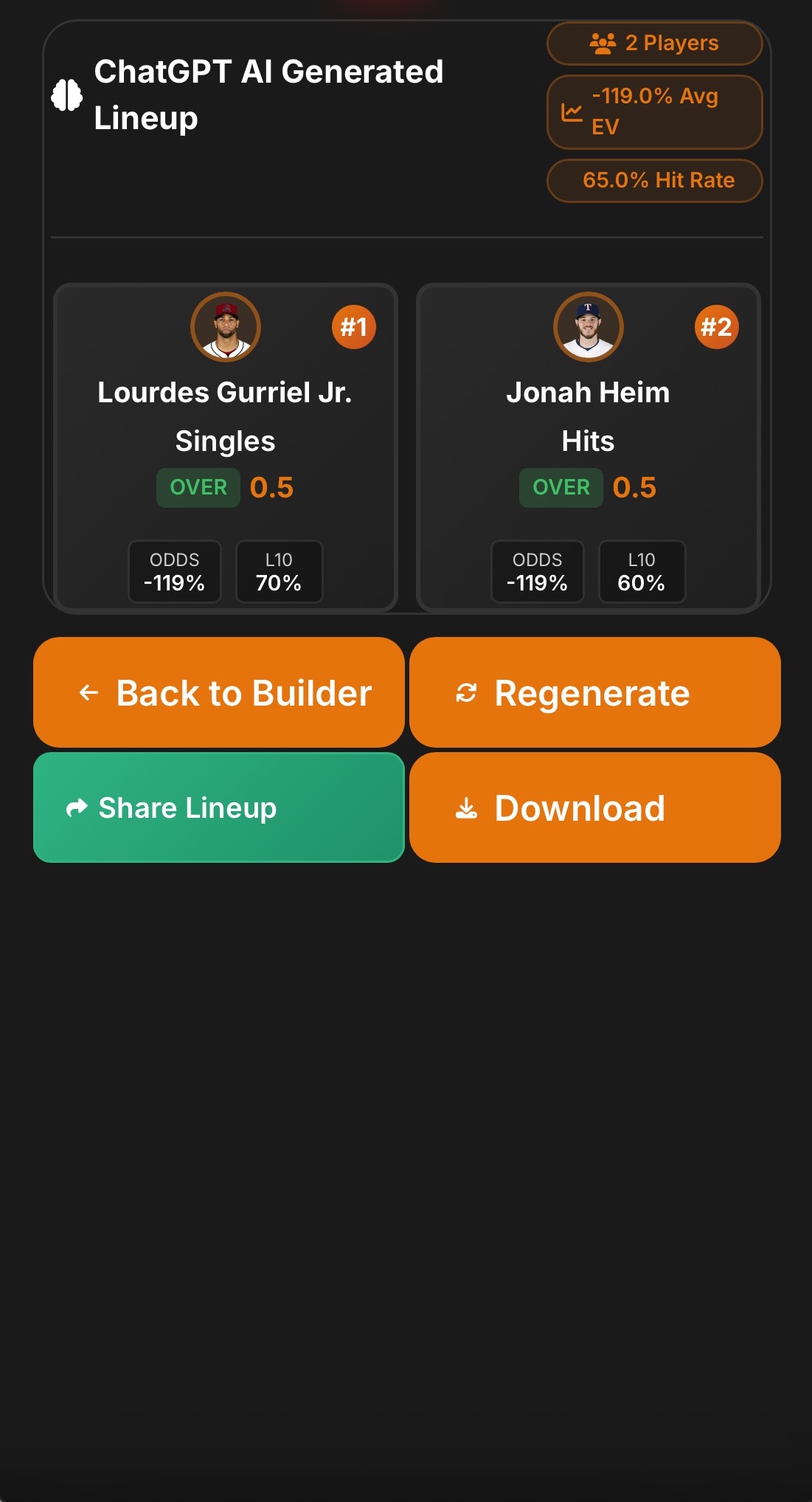 Step 4: Receive Your Lineup