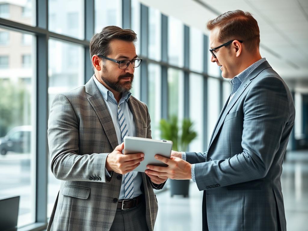 A professional business consultant discussing strategies with a client in