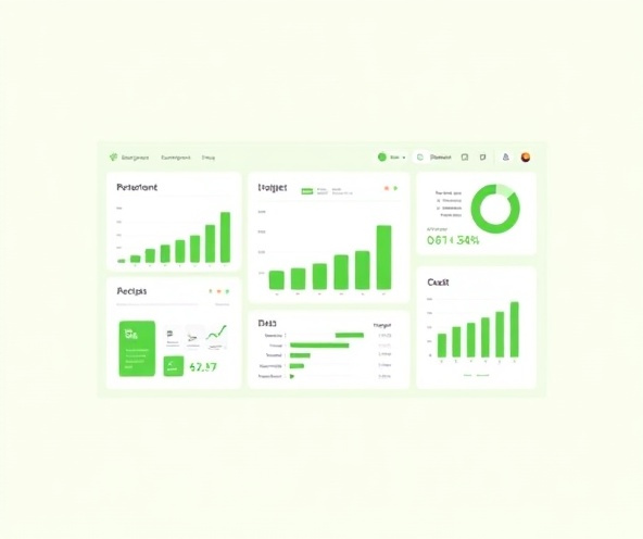 Financial dashboard with organized documents and charts