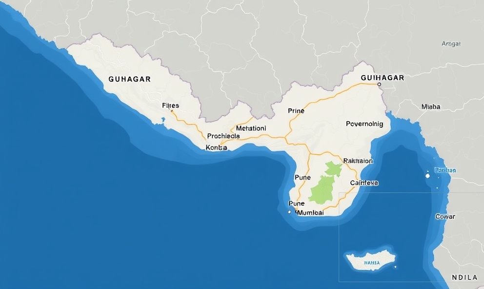 Map of Guhagar and Konkan region