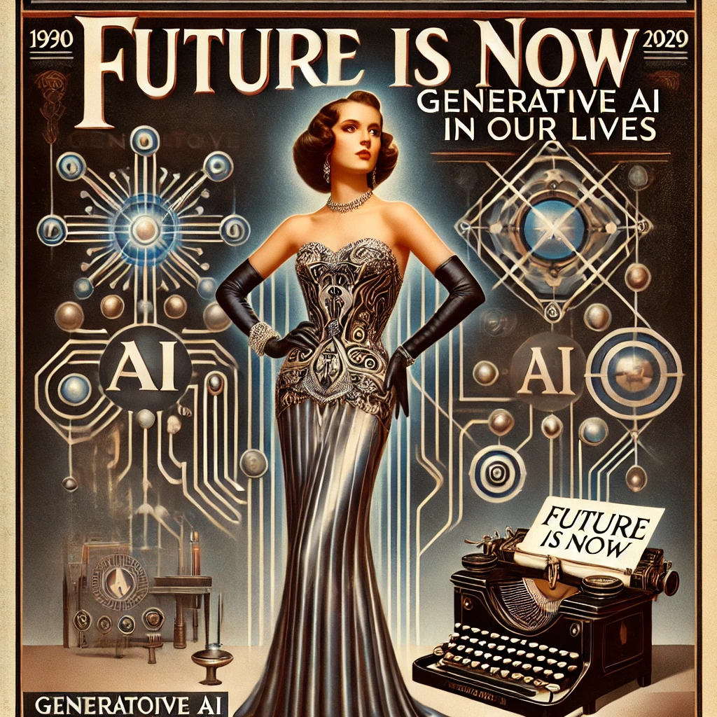 dall·e 2024-11-26 11.23.35 - a 1950s high-end fashion magazine cover featuring a glamorous retro-futuristic theme, inspired by the marvels of generative ai and technological advan.webp
